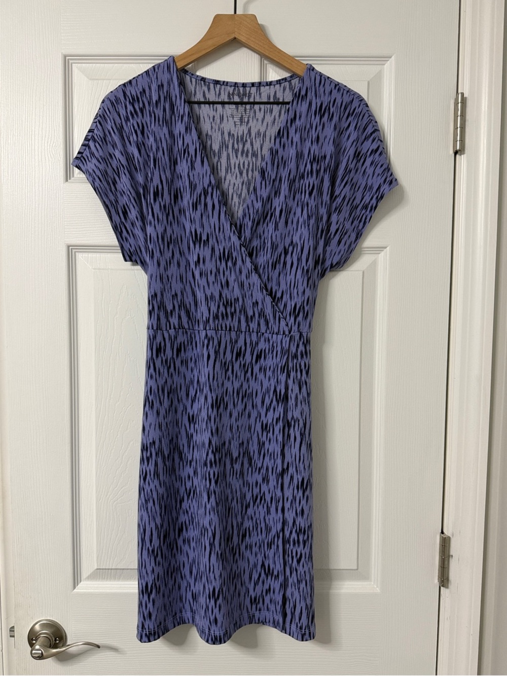 Nine West Purple and Black Print Wrap Dress